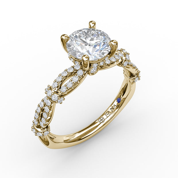 Interwoven Engagement Ring with Delicate Diamond Accents
