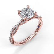Petite Diamond Twist Engagement Ring