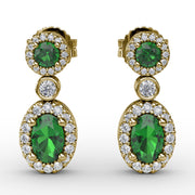 Set the Scene Emerald and Diamond Dangle Earrings