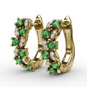 Clustered Emerald and Diamond Earrings