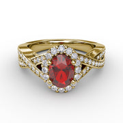 Look of Love Rose and Diamond Criss-Cross Ring