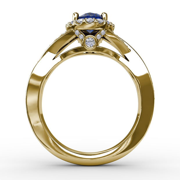 Look of Love Sapphire and Diamond Criss-Cross Ring