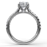 Classic Engagement Ring with a Subtle Diamond Splash