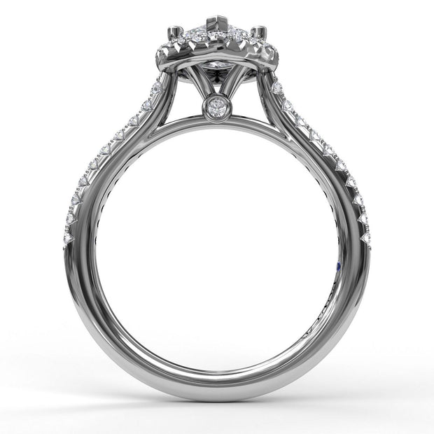 Marquise Diamond With Halo Engagement Ring