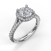 Classic Halo With A Twist Engagement Ring