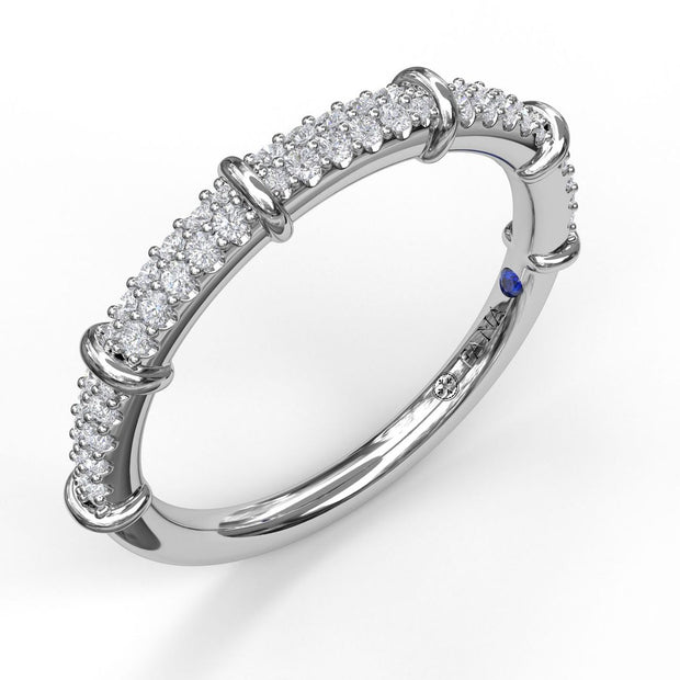 Micropave Diamond Band with High Polished Accents